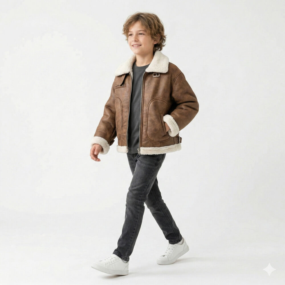 Chaqueta Ni&ntilde;o Tipo Aviador Vintage Invierno image number 3.0