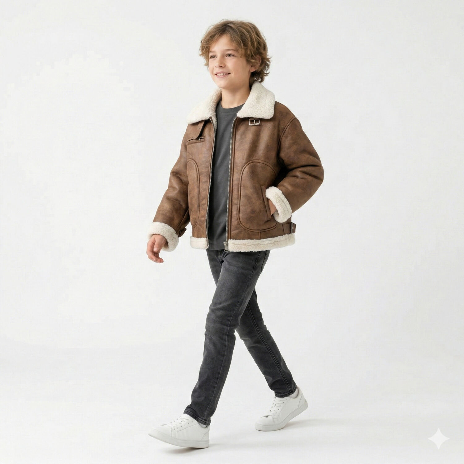 Chaqueta Ni&ntilde;o Tipo Aviador Vintage Invierno image number 3.0
