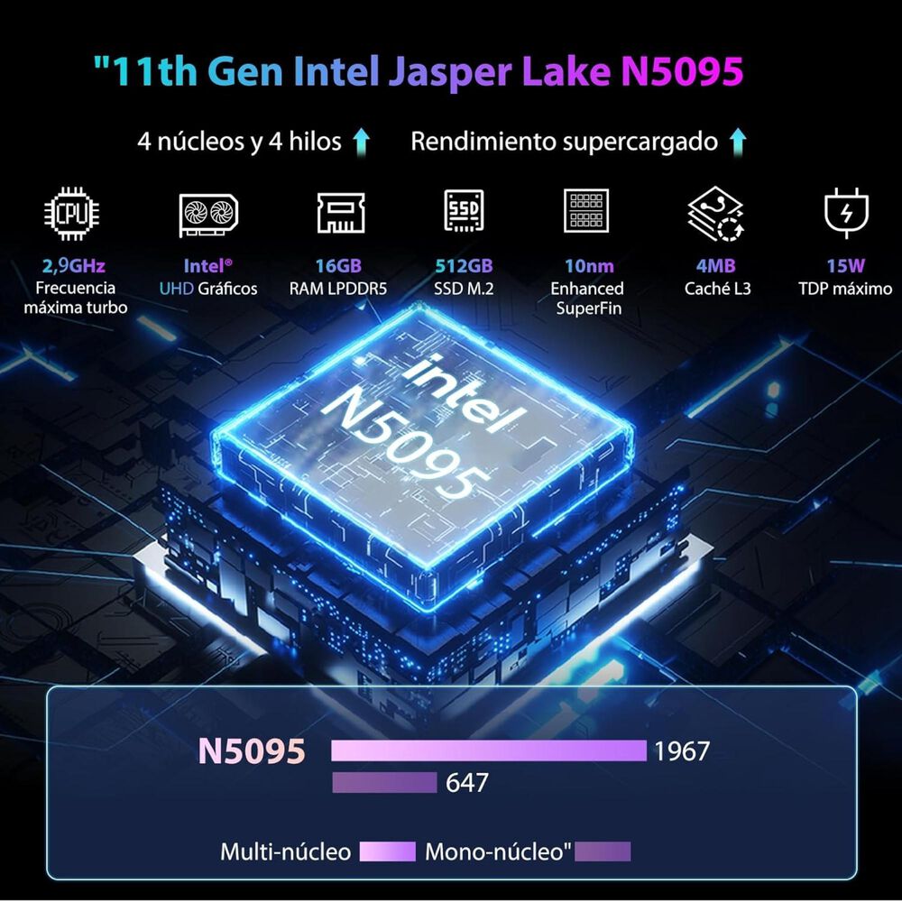 Blackview Mp80 - Mini Pc Intel N95, 16gb Ram, 512gb Ssd, 4k Uhd image number 3.0