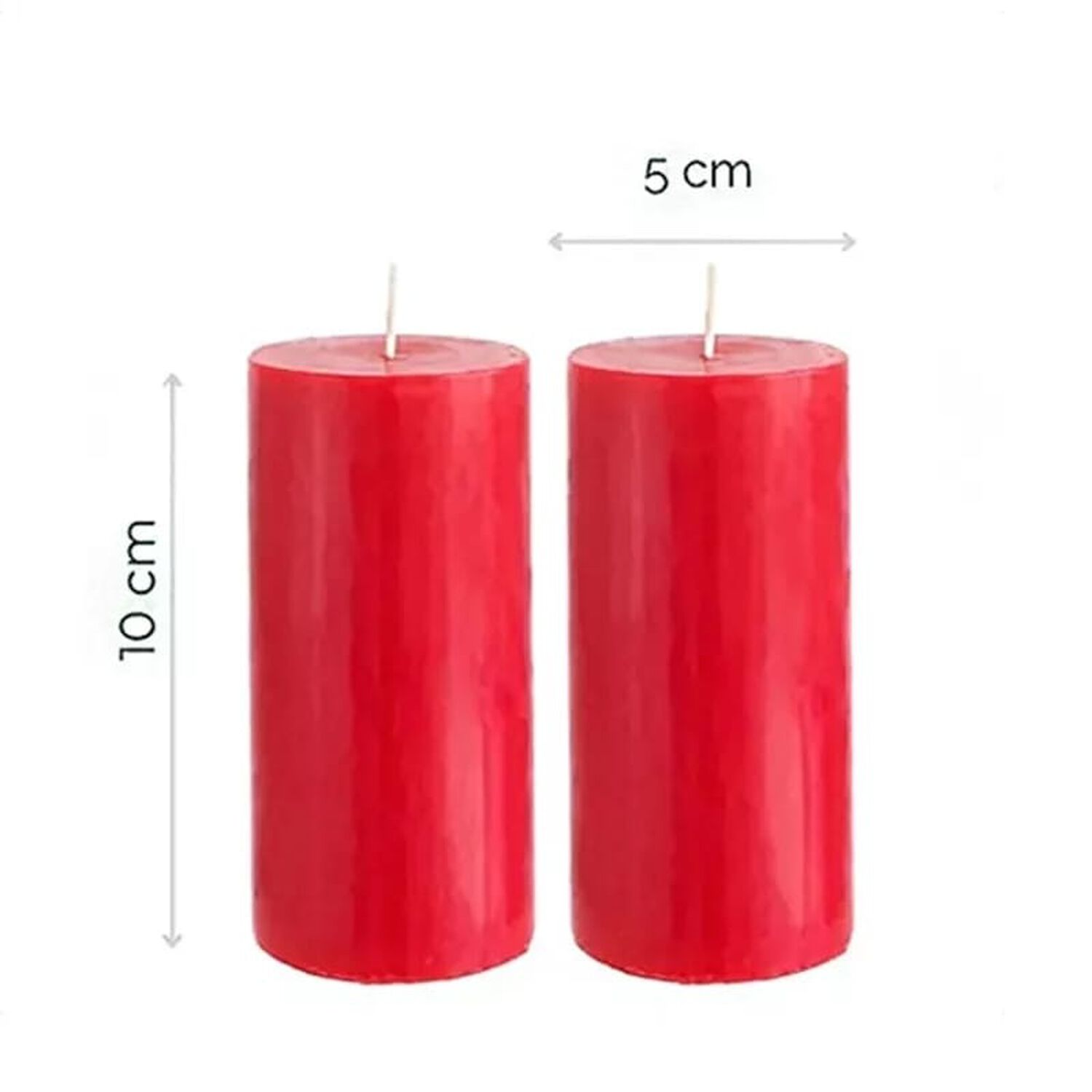 Pack De 2 Velas Cirios Rojos 10 X 5 Cm image number 1.0