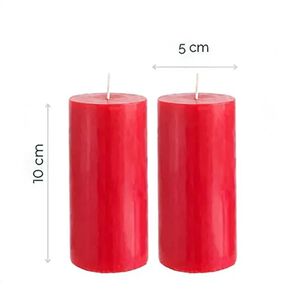 Pack De 2 Velas Cirios Rojos 10 X 5 Cm