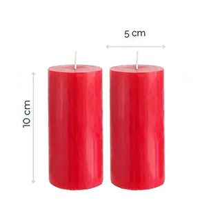 Pack De 2 Velas Cirios Rojos 10 X 5 Cm