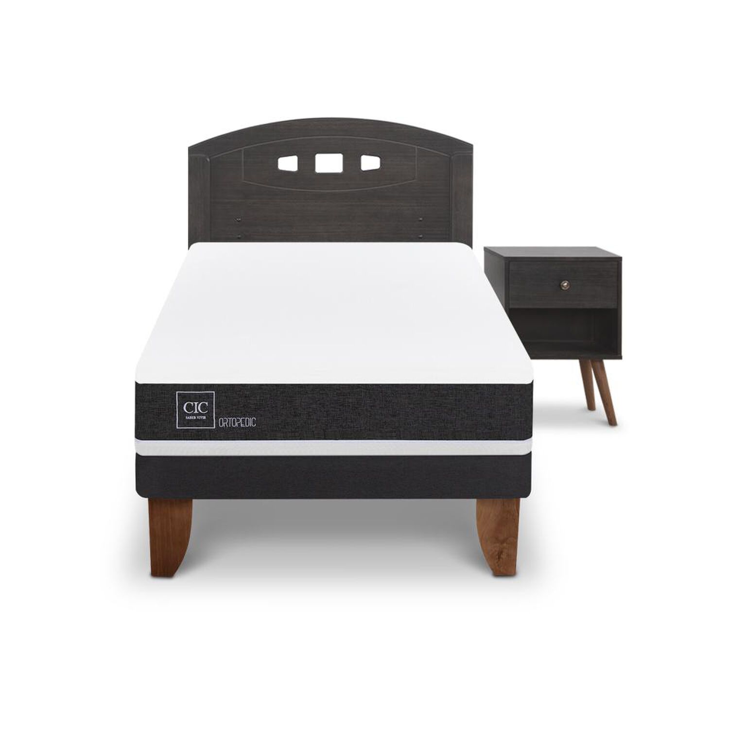 Cama Europea Cic Ortopedic / 1.5 Plazas / Base Normal + Set De Maderas image number 0.0