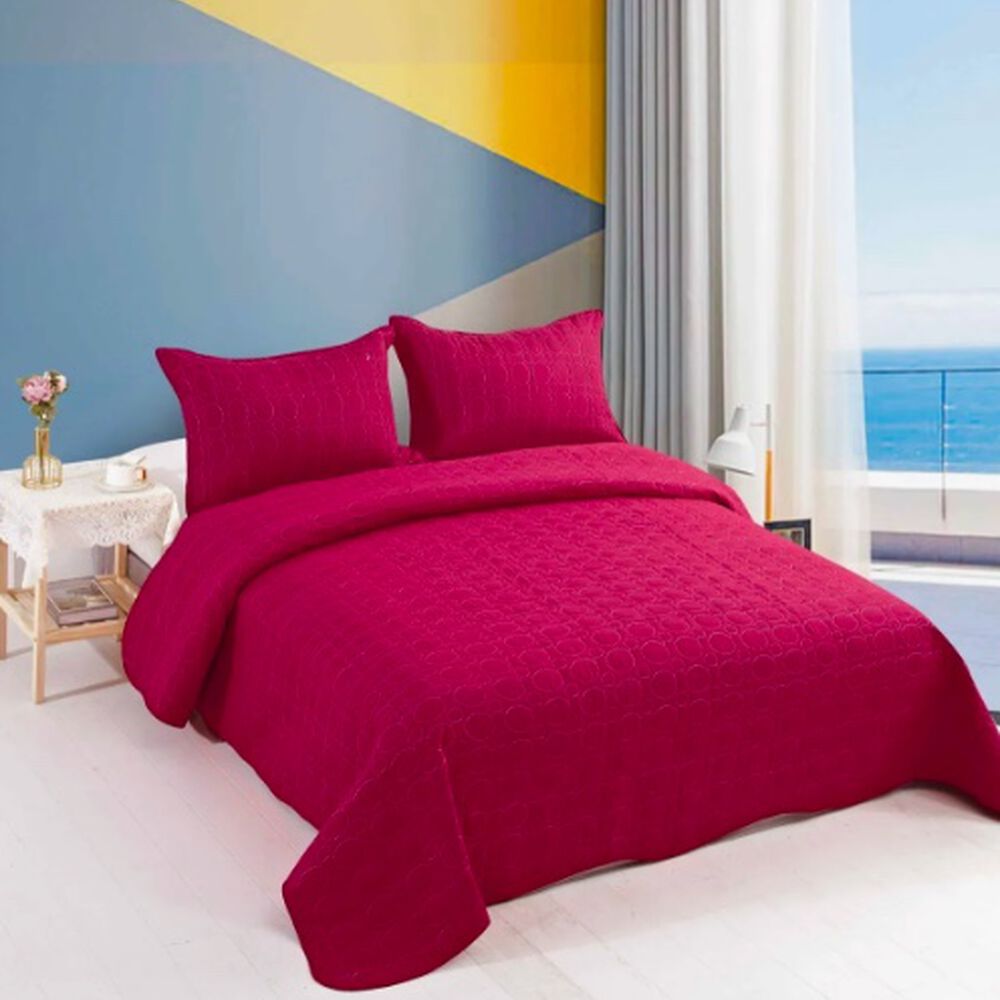 Cubrecama Quilt 2 Plazas Liso Rojo image number 0.0