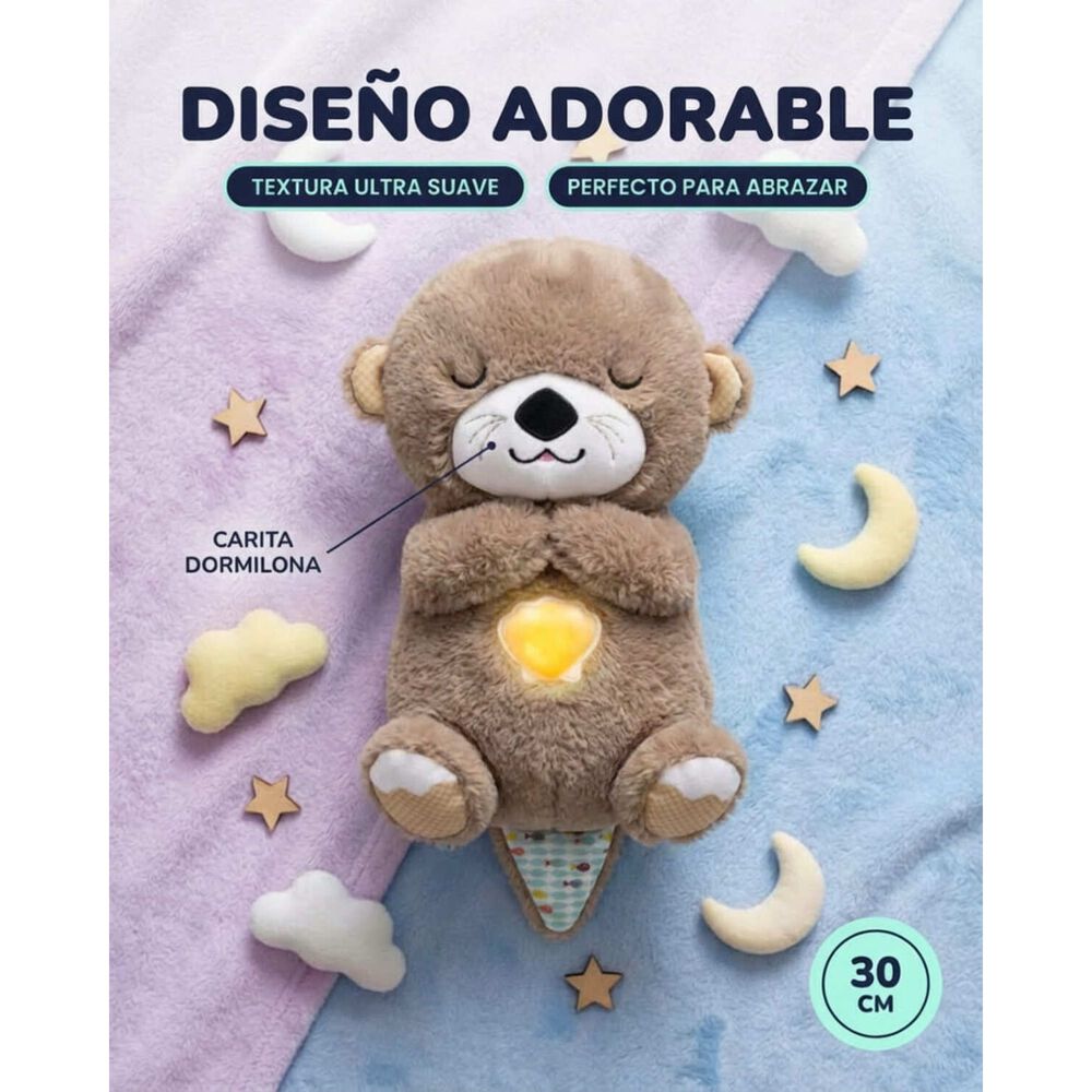 Peluche Nutria Respiraci&oacute;n Relajante Musical Con Luces Bebe image number 13.0