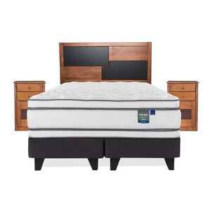 Cama Europea Flex Majesty / 2 Plazas / Base Dividida + Set De Maderas