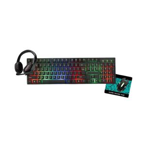 Kit Gamer Mouse, Teclado Rgb , Mousepad Y Audífonos