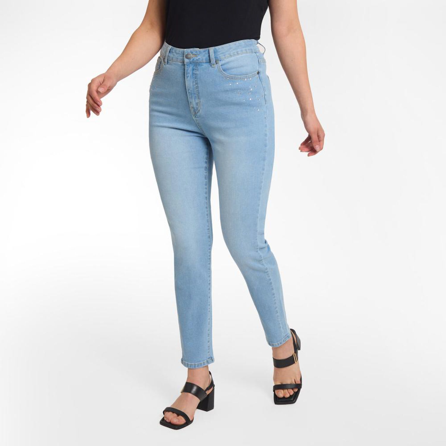 Jeans Tiro Alto Recto Mujer Sexy Large image number 2.0