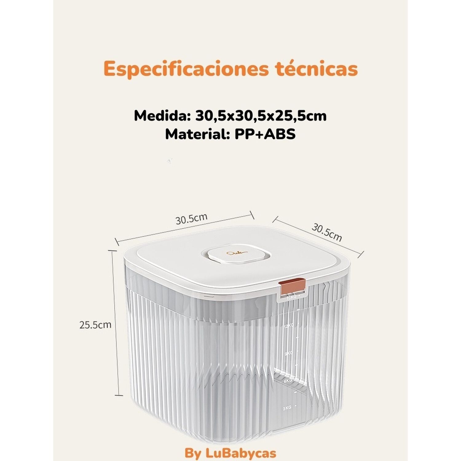 Contenedor De Alimentos Para Mascotas 30kg By Lubabycas image number 7.0