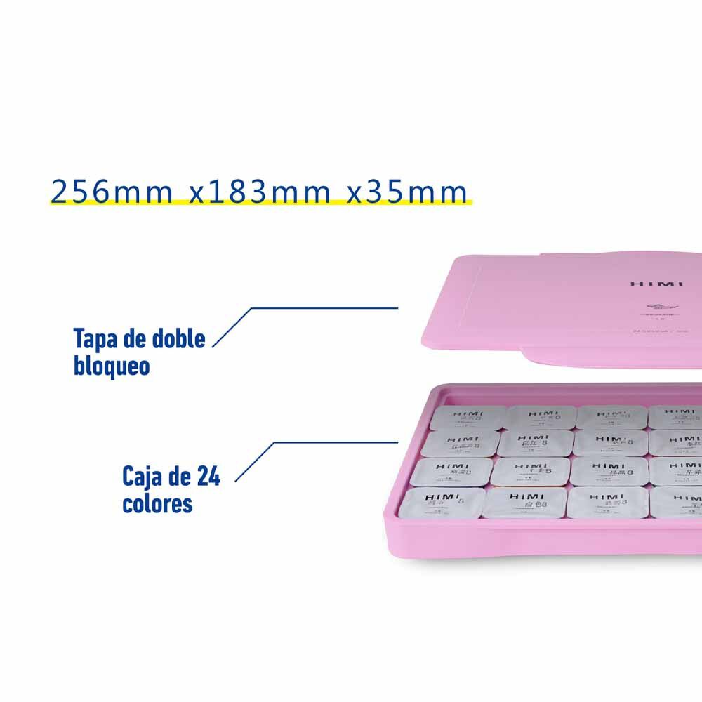 Set Miya Gouache 24 Colores / 30gr Sin Pinceles Rosado image number 5.0