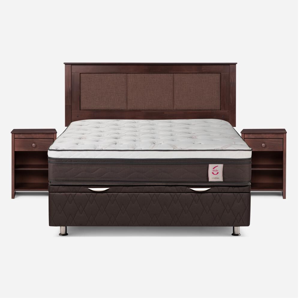 Cama Ba&uacute;l Rosen New Style 6 / 2 Plazas / Base Normal + Set De Maderas image number 0.0