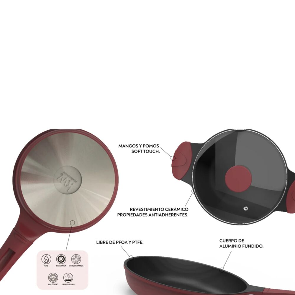 Pack Bater&iacute;a De Cocina Profesional Kw Berries 7 Piezas Aluminio Fundido image number 2.0