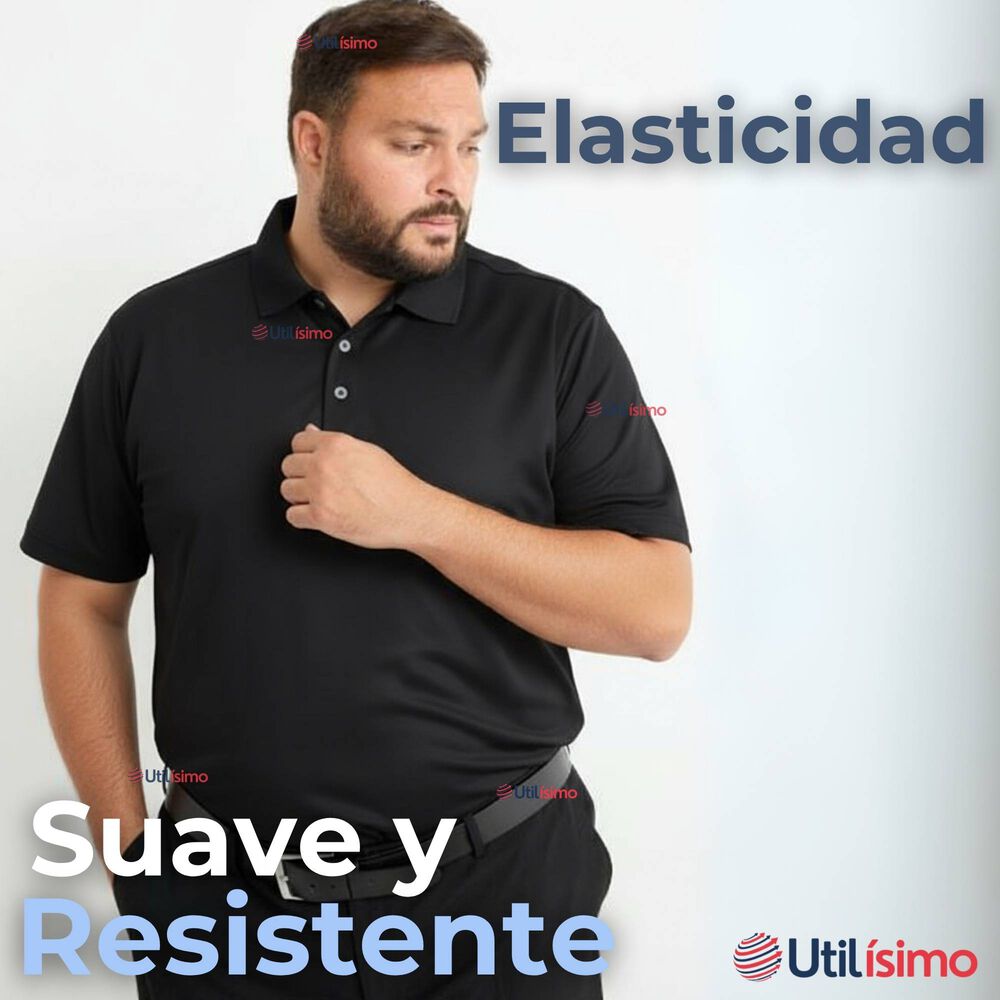 Polera Pique Premium 200g Manga Corta 100% Algod&oacute;n Textura Suave Chemise Negro Hombre image number 6.0