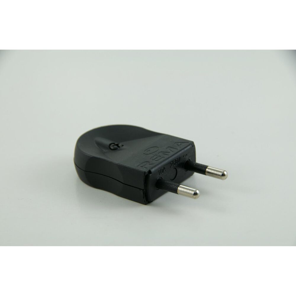 Enchufe Macho 2p S/tierra 10a Negro - Rema image number 0.0