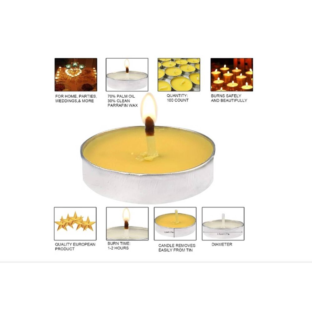 Set 50 Velas Decorativas Amarillas image number 1.0