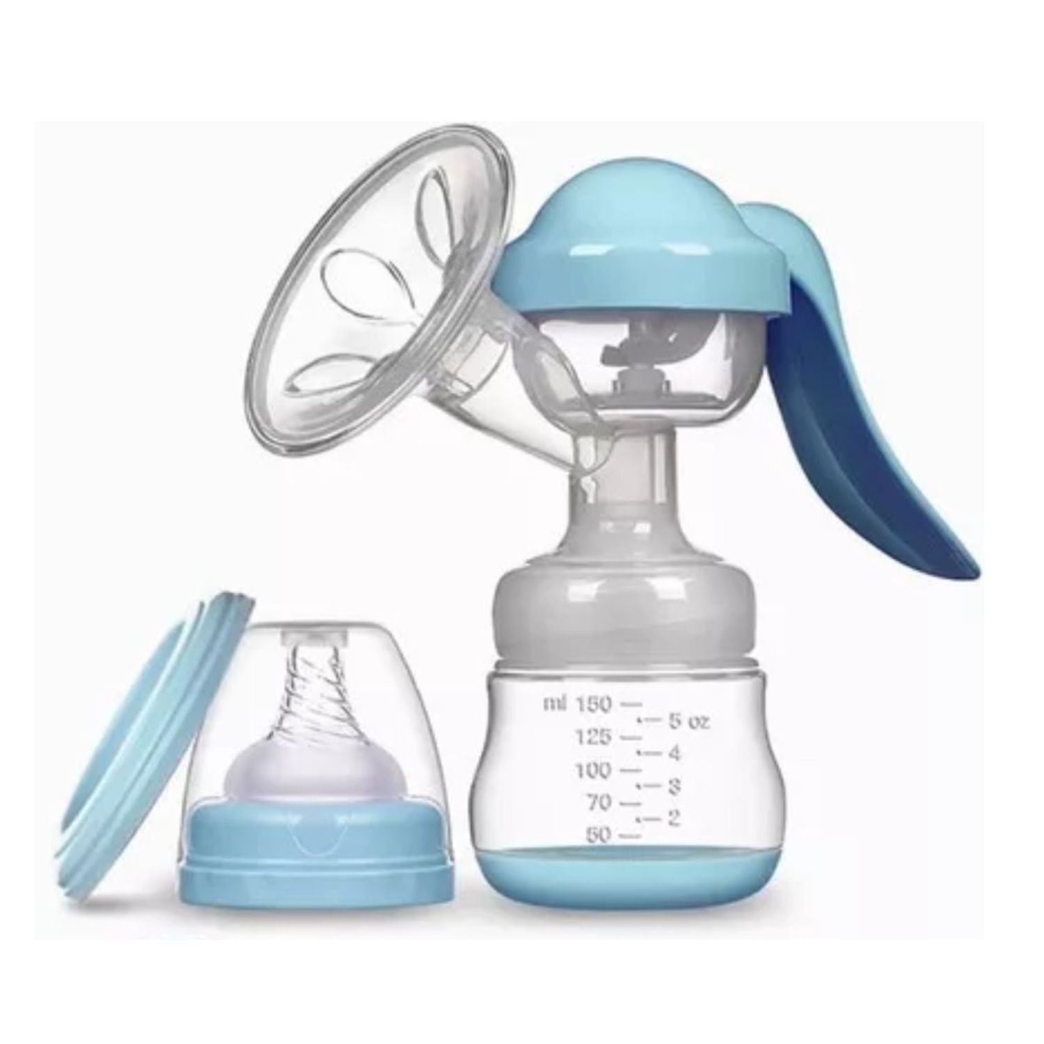 Extractor De Leche Manual Chupete Mamadera 17cm Azul image number 0.0