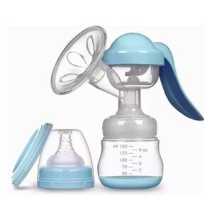 Extractor De Leche Manual Chupete Mamadera 17cm Azul