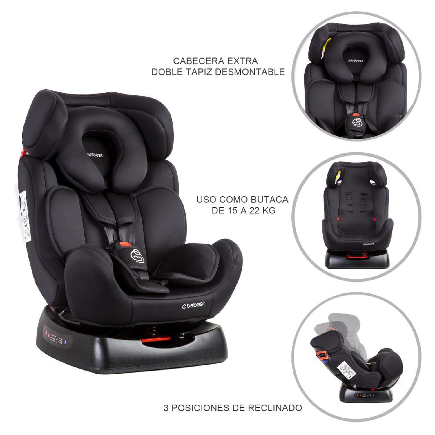 Silla De Auto Bebesit Convertible Orbit Lx Negro image number 4.0