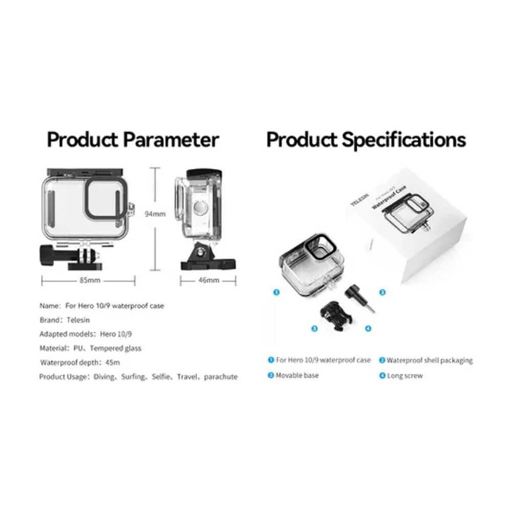 Carcasa Sumergible Impermeable Para Gopro Hero 12 11 10(45m) image number 6.0