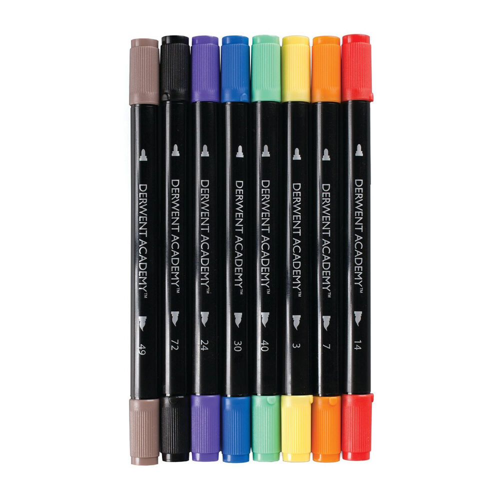 Marcadores Doble Punta Brush 8 Unidades Derwent Academy image number 0.0