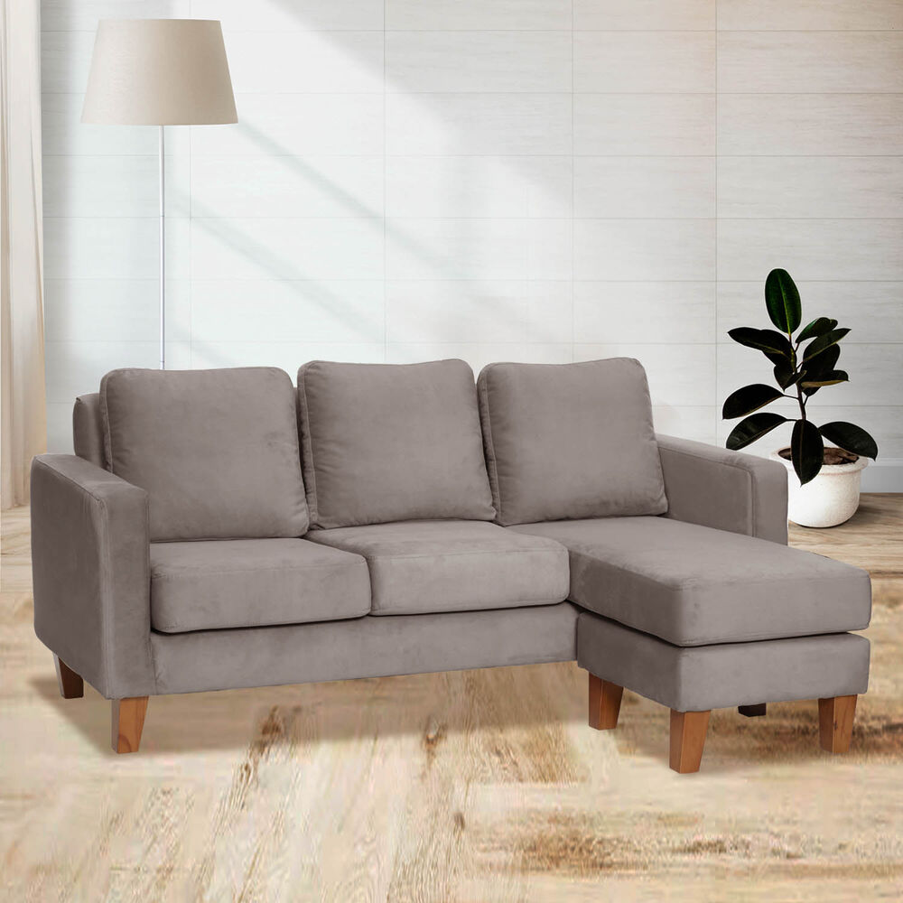 Seccional Venecia Intercambiable Tela Velvet Gris image number 0.0