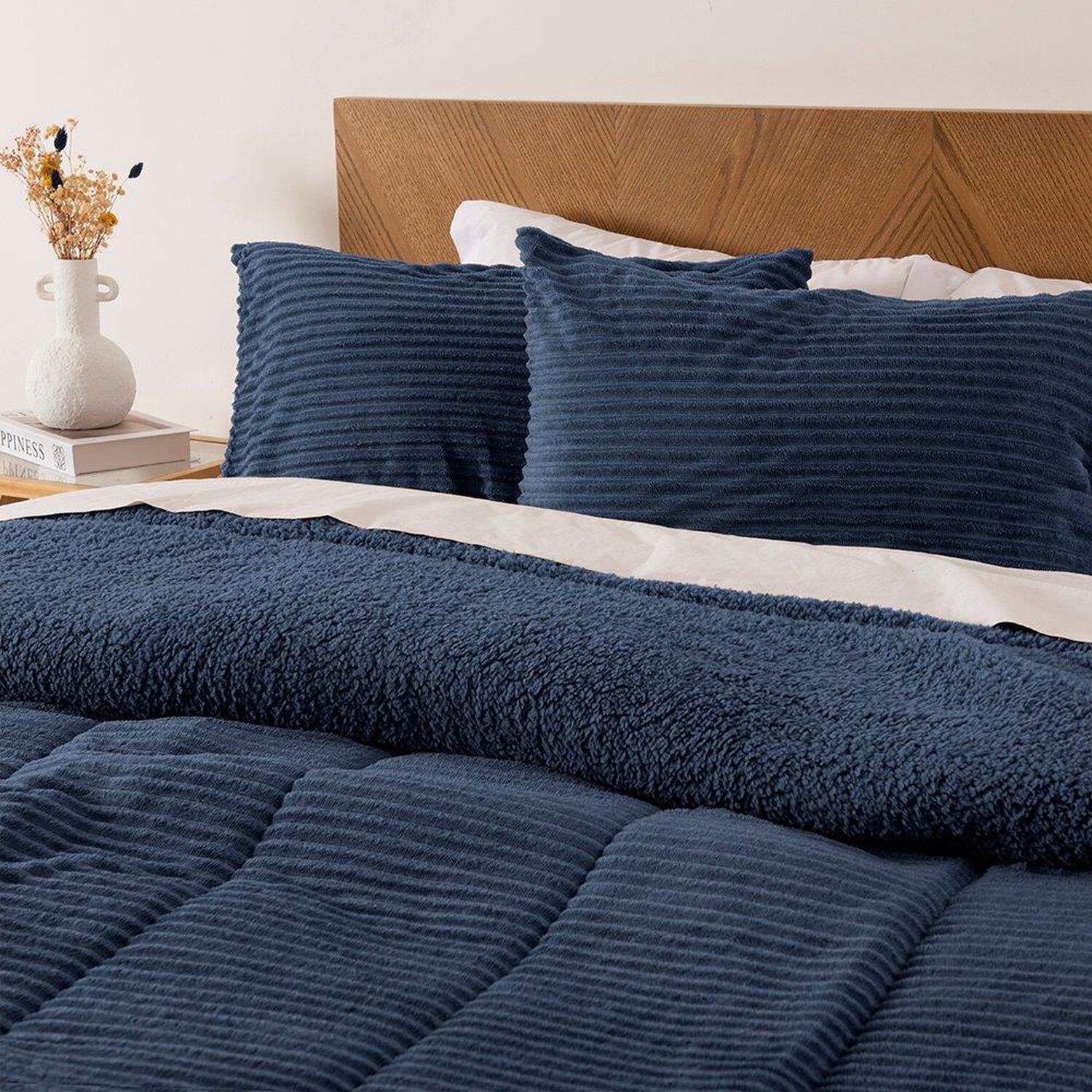 Plumon Corduroy Coral Sherpa 2 Plazas Azul image number 2.0
