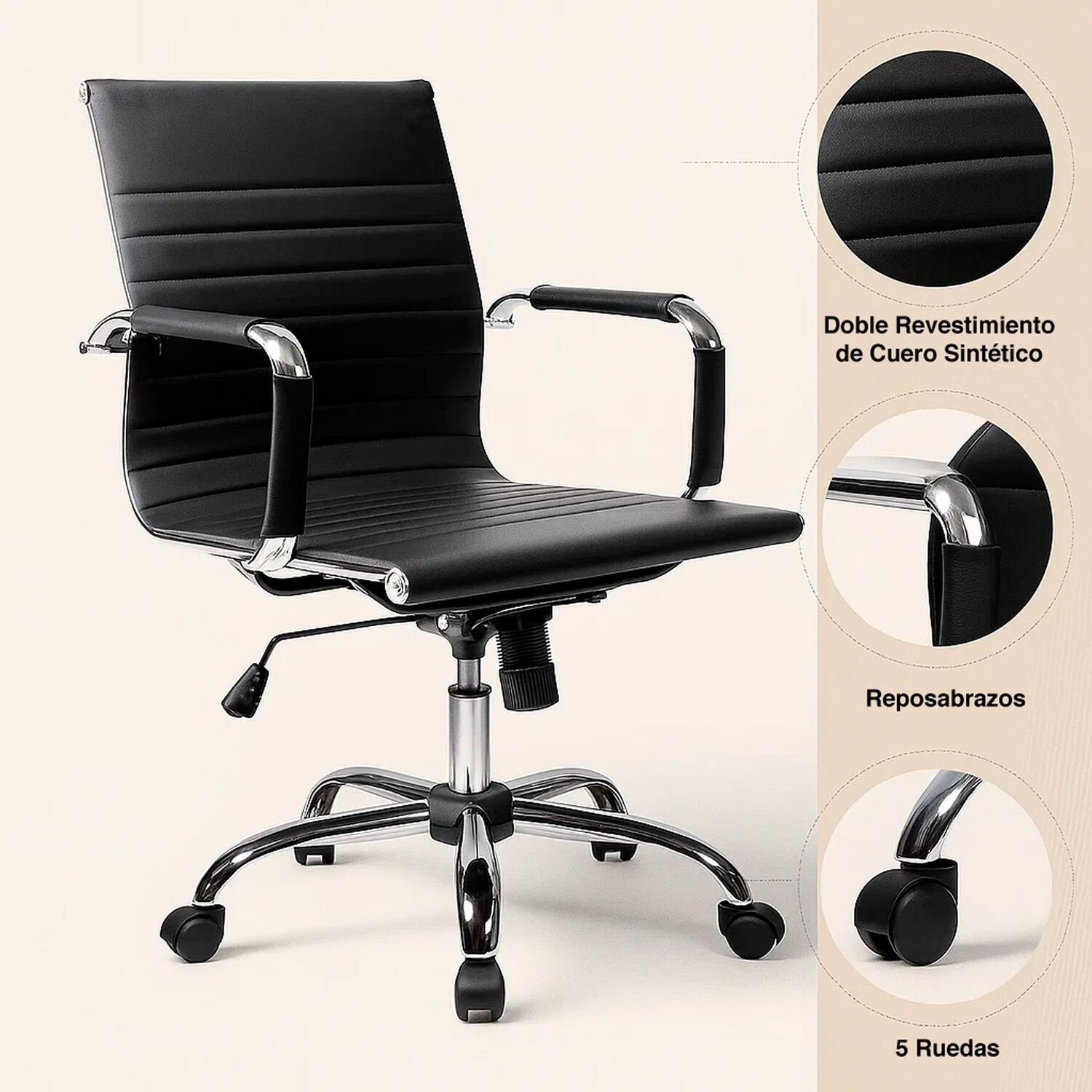 Silla De Oficina Eolia - Negro image number 4.0