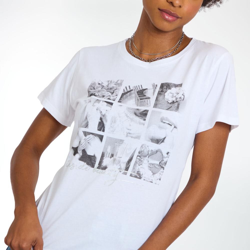 Polera Estampada Manga Corta Cuello Redondo Mujer Rolly Go image number 4.0