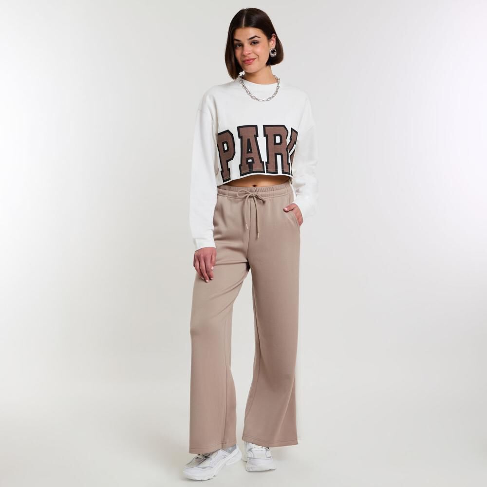 Pantalón De Buzo Tiro Medio Wide Leg Mujer Rolly Go image number 1.0