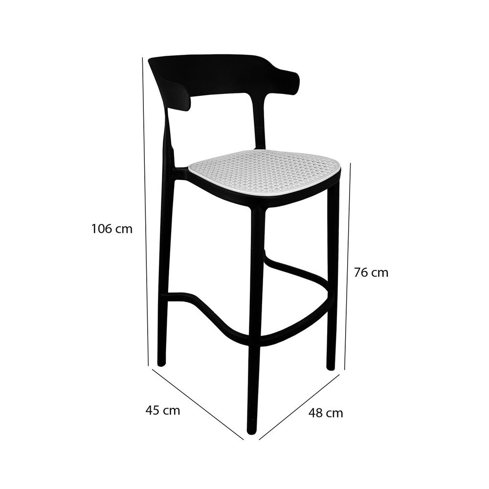 Pack 2 Taburetes Bar Bistro Negra Asiento Beige image number 6.0