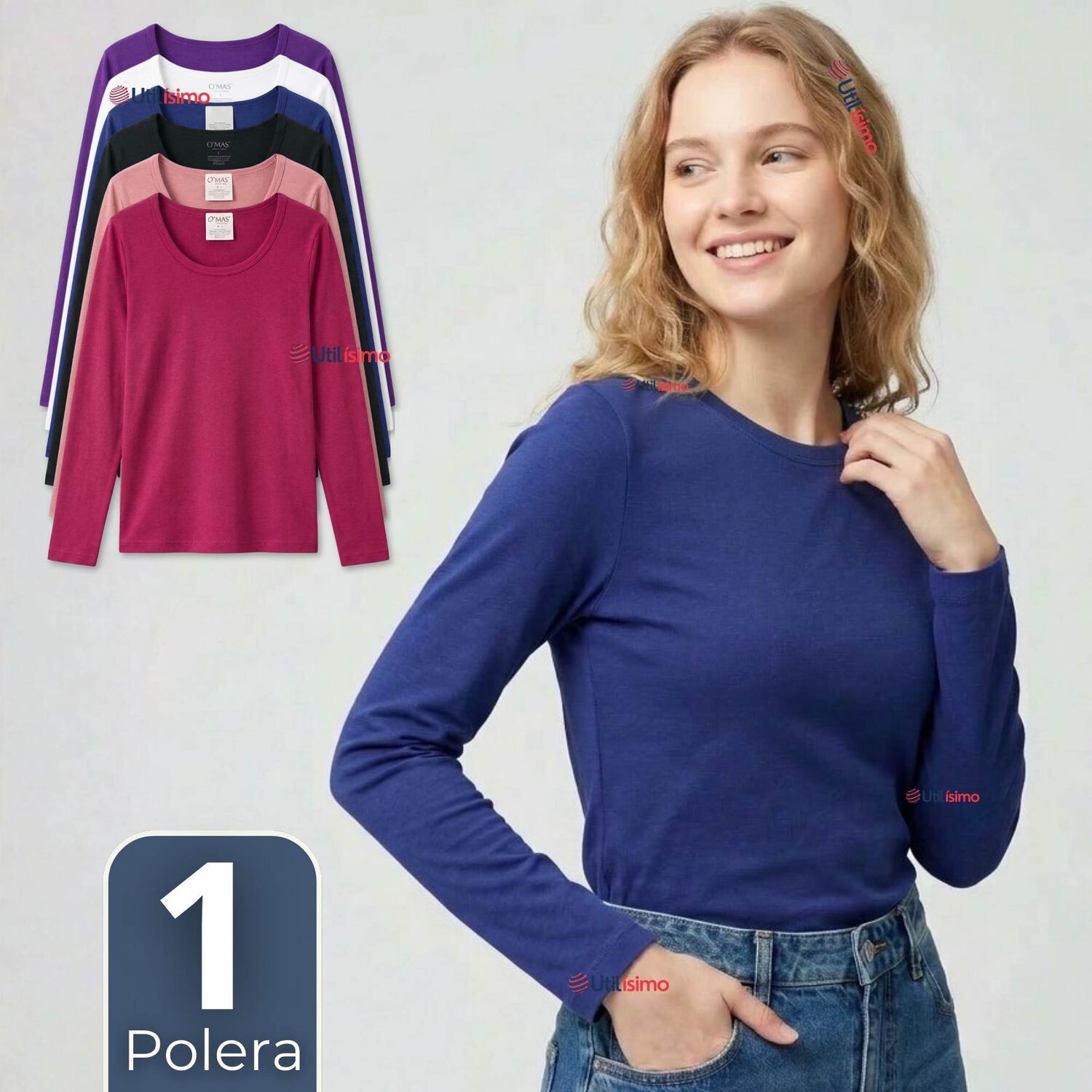 Camiseta Polera Polar Primera Capa Manga Larga Colores Surtidos Mujer image number 0.0