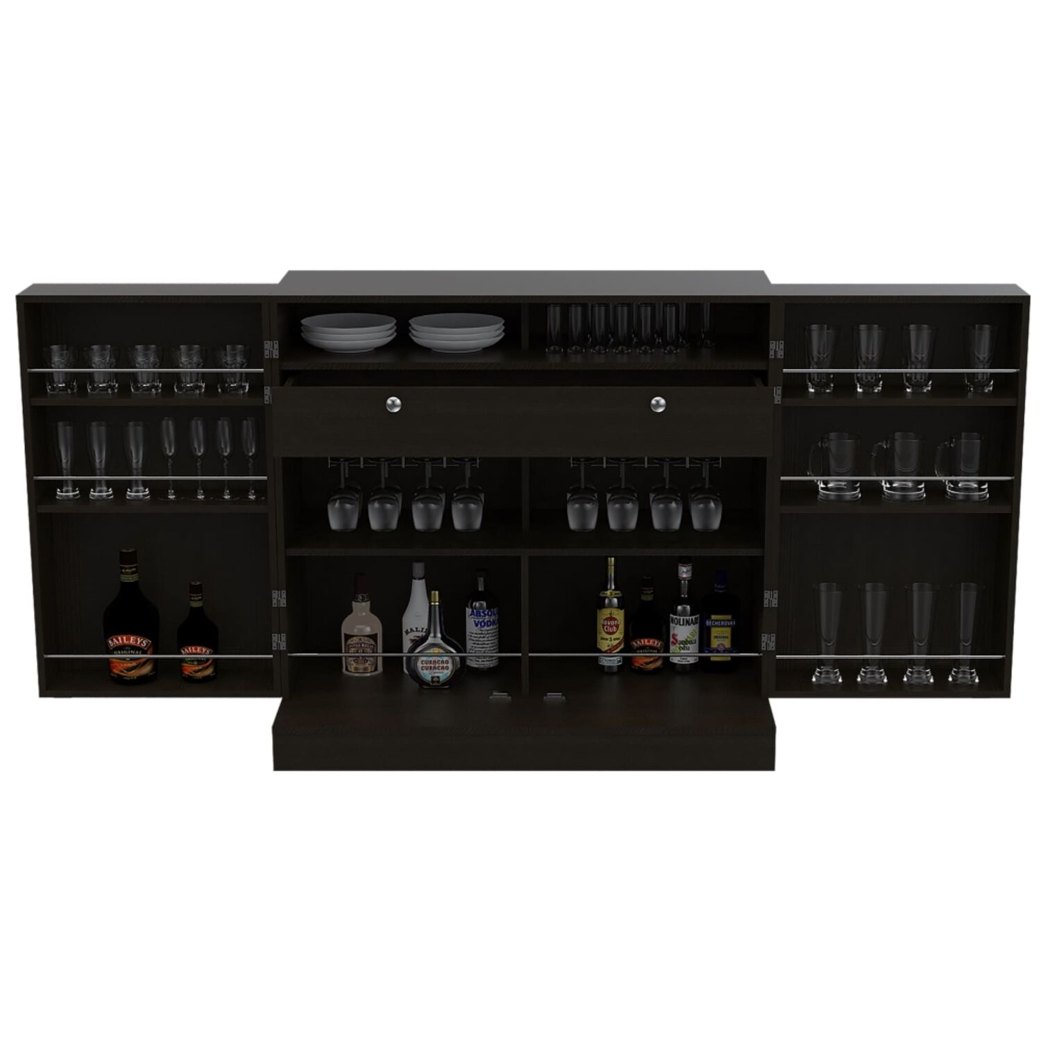 Bar Extensible 2 Puertas 1 Cajon Fm-011n Negro image number 2.0