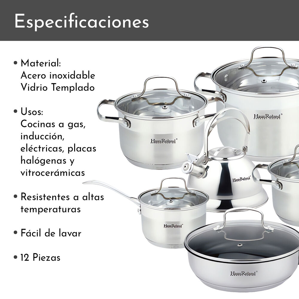 Batería 12 Piezas Acero Inoxidable Múnich image number 3.0