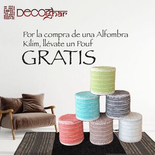 Pack Kilim Naranja (alfombra + Pouf)150x210