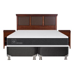 Box Spring Cic Ortopedic / 2 Plazas / Base Dividida + Set De Maderas