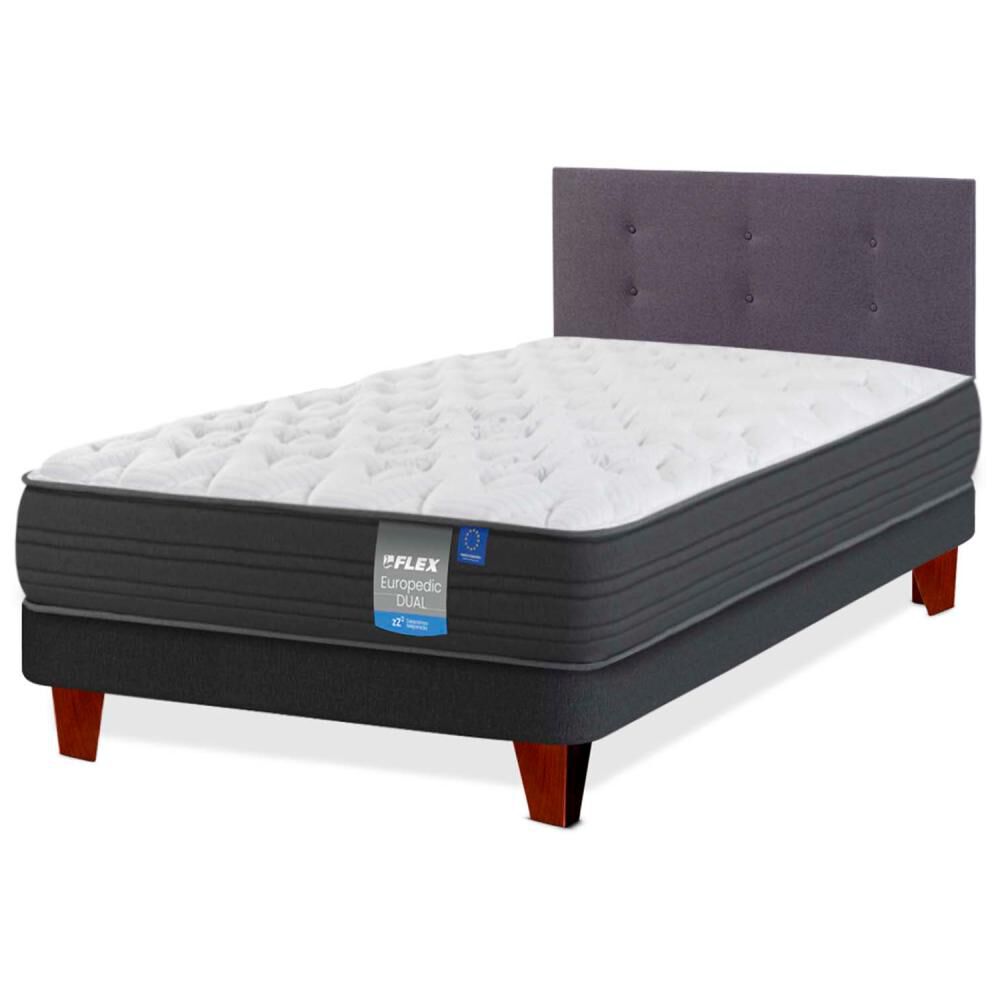 Cama Europea Flex Europedic Dual / 1.5 Plazas / Base Normal + Respaldo image number 1.0