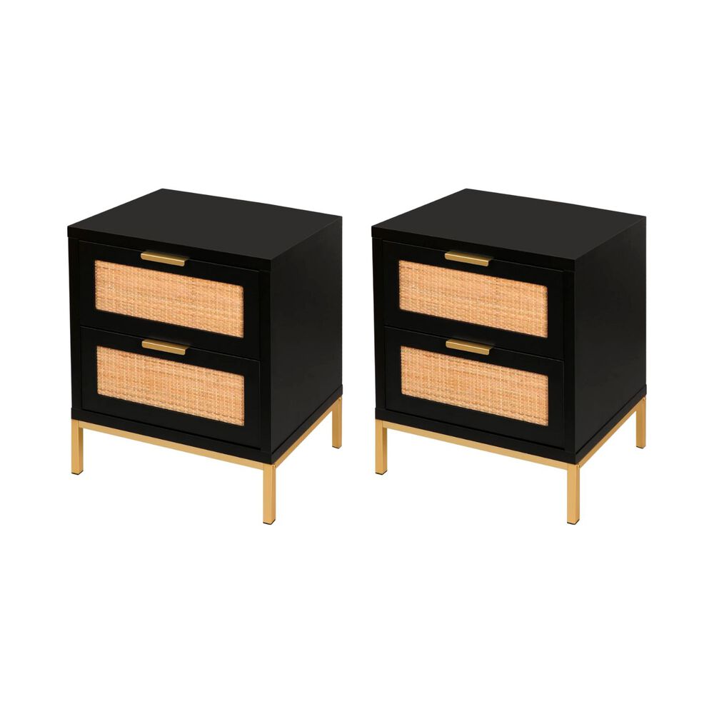 Pack De 2 Veladores Rattan Dark Dos Cajones image number 0.0
