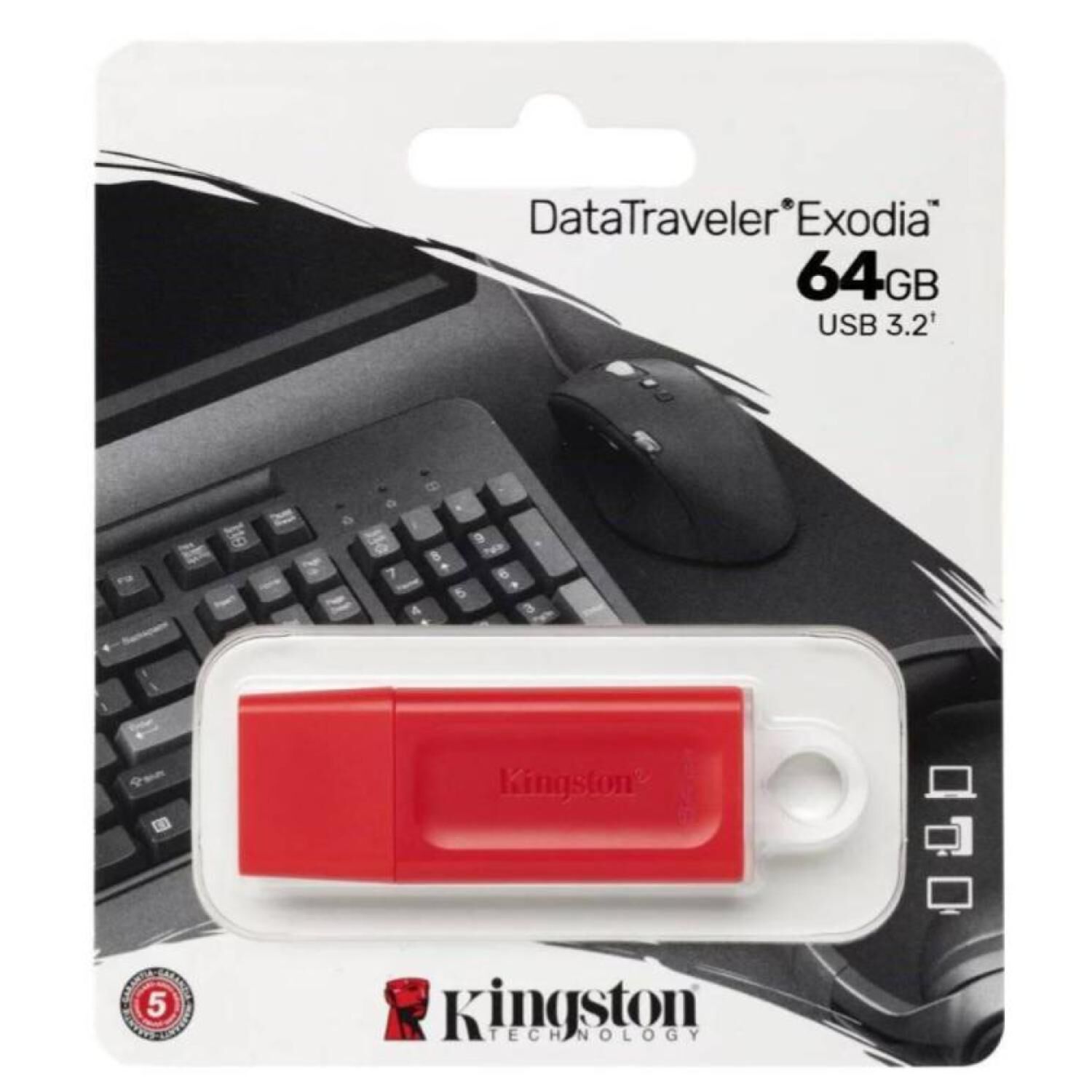 Pendrive Usb 3.2 64gb Datatraveler Rojo Exodia image number 2.0