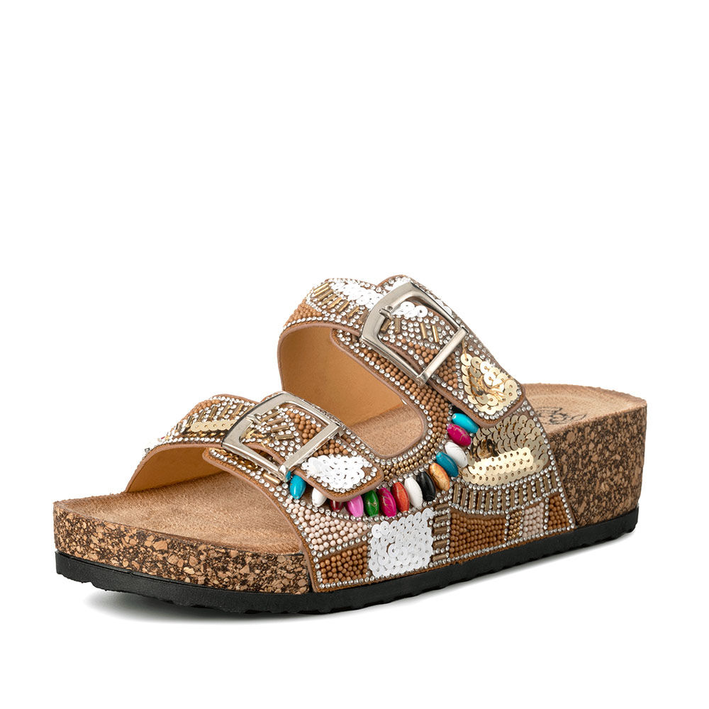 Sandalias Chalas Mujer Vintage Confort Pedrería Weide Gh136 image number 6.0
