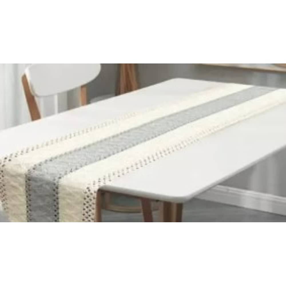 Camino De Mesa Decorativo Dise&ntilde;o Tejido Encaje Mesa Comedor Gris image number 1.0