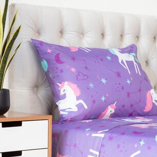 Juego De S&aacute;banas Casaideal Kids Unicornio 15 / 1.5 Plazas