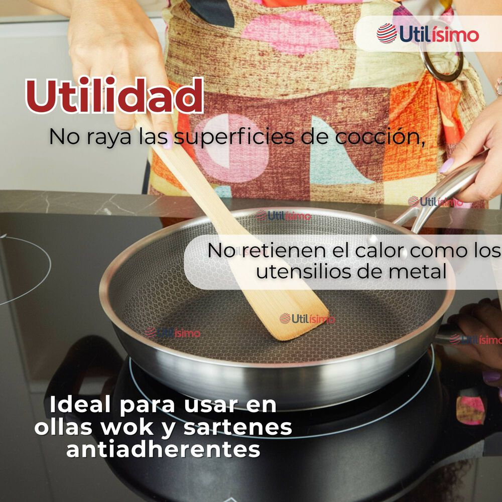 Cuchara De Madera De Bambú Con Mango Largo Utensilio De Cocina image number 4.0