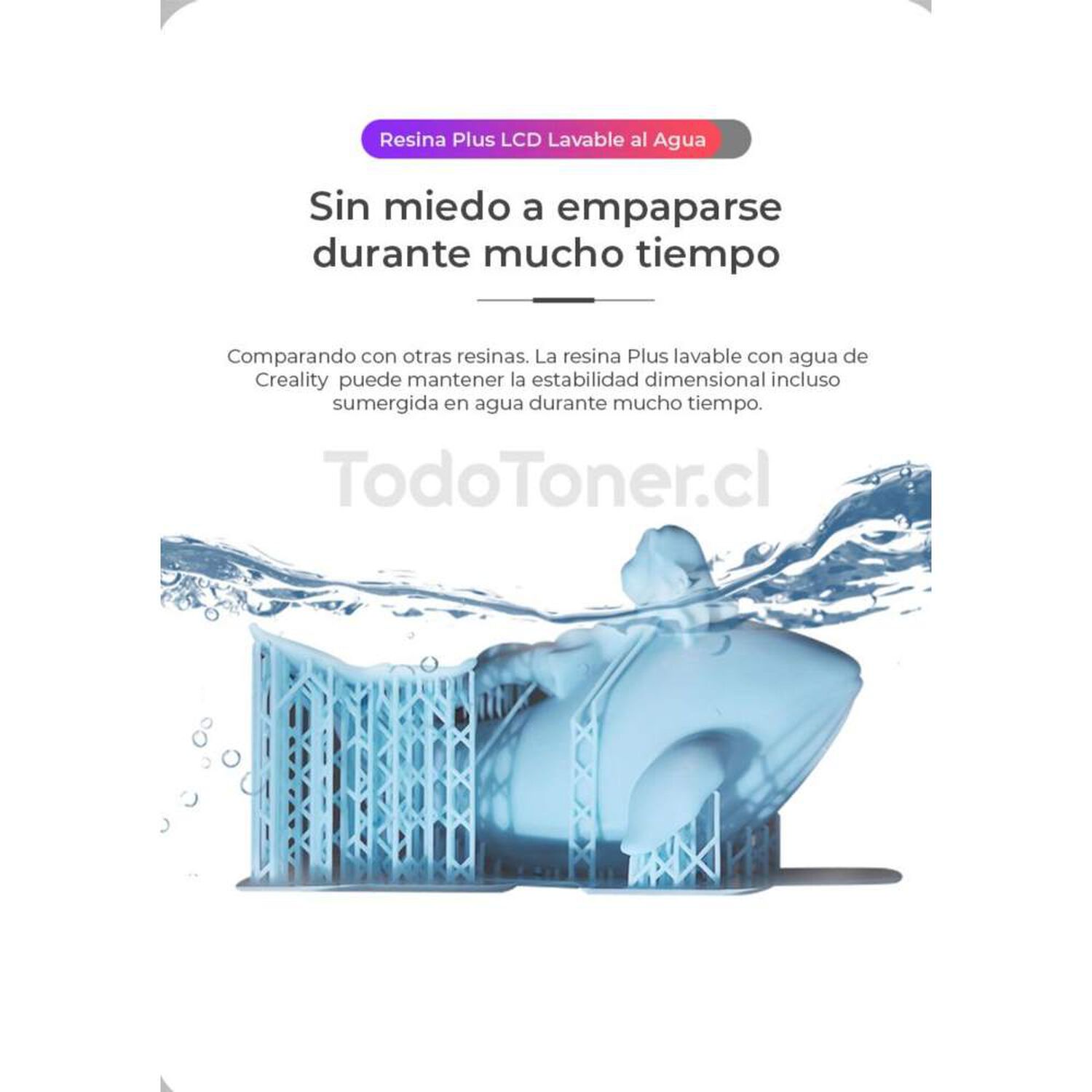 Resina Lavable Al Agua Blanca Para Impresoras 3d 1000g Creality Plus image number 6.0