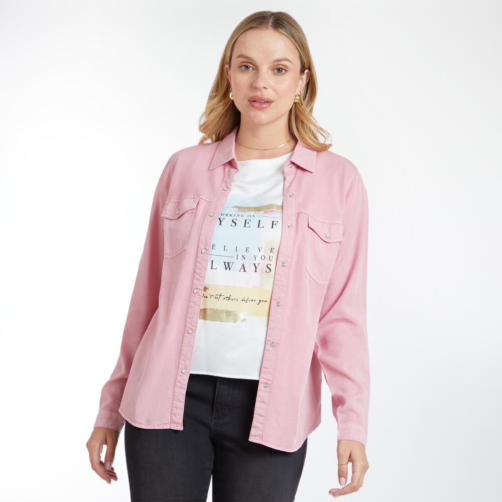 Blusa Manga Larga Cuello Camisero Mujer Kimera image number 0.0