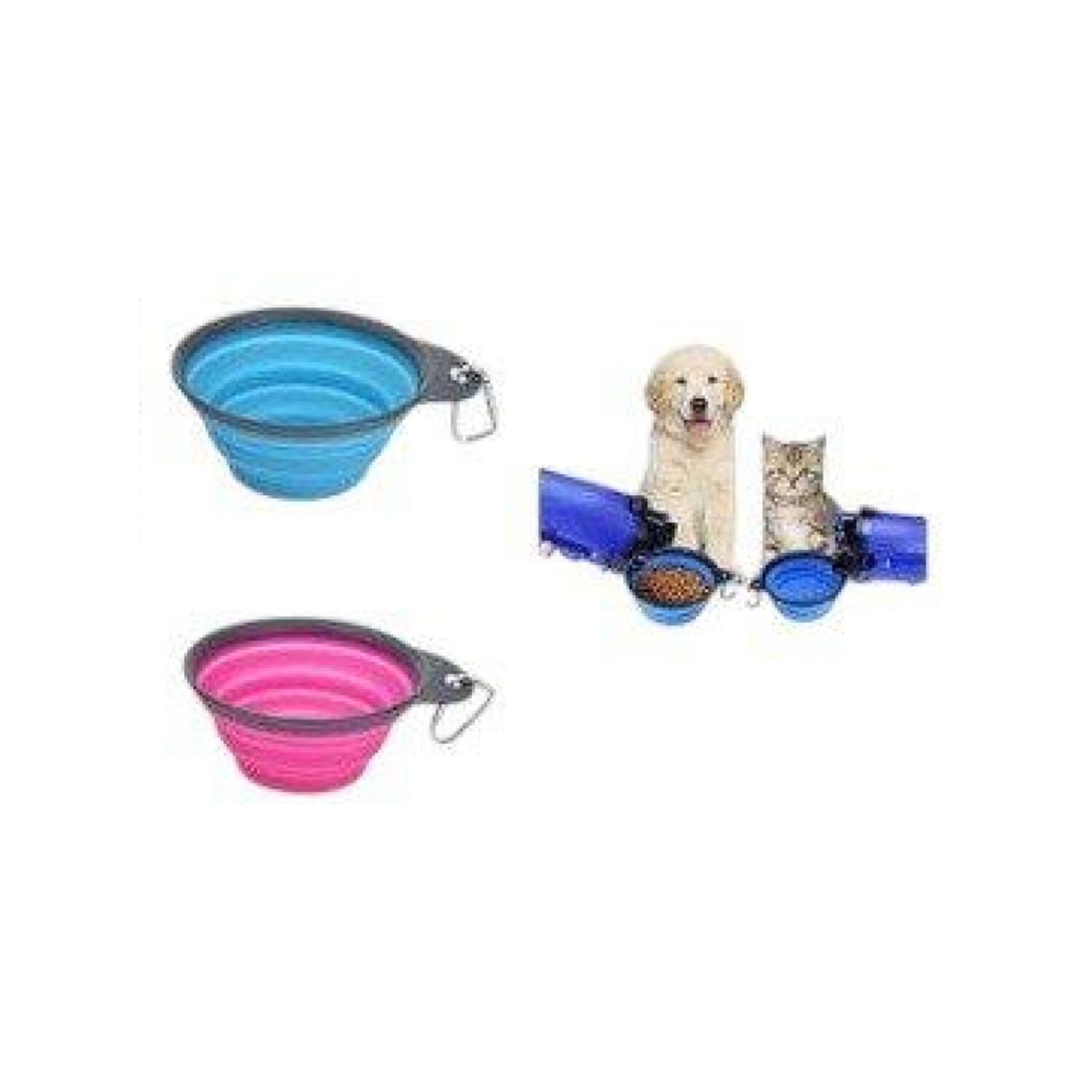 Botella De Agua Dual Portatil Vaso Plato Plegable Para Mascotas image number 2.0