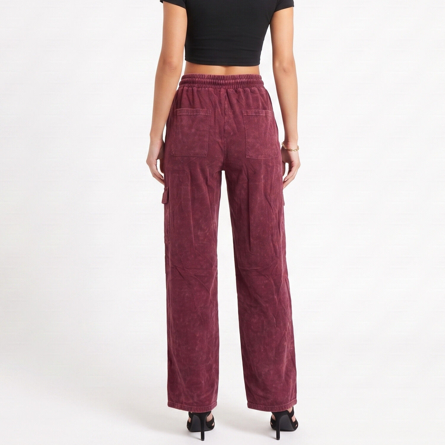 Buzo Acid Wash Cargo Wide Leg Mujer image number 2.0