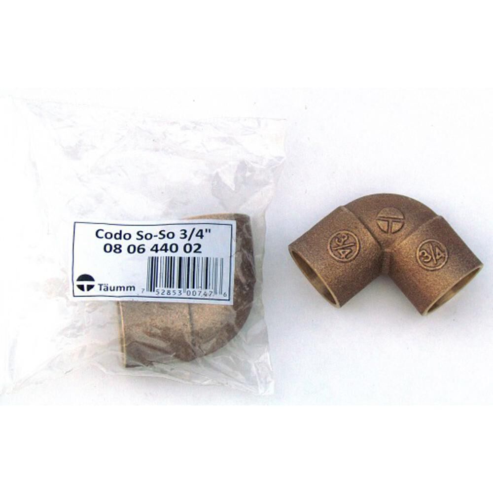 Codo Bronce So-so 3/4" - Taumm image number 0.0
