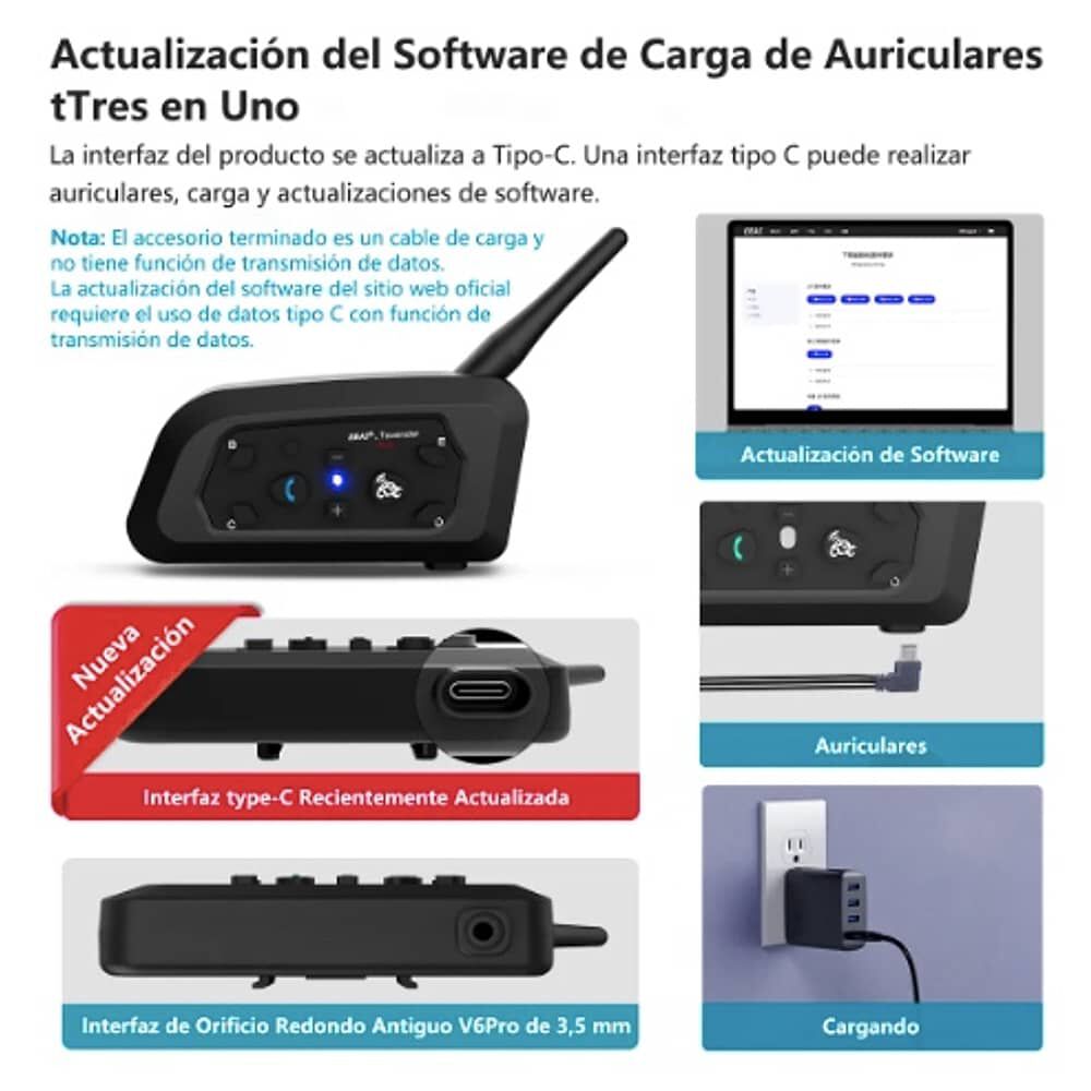 Intercomunicador V6pro Para Casco (2 Unidades) image number 5.0