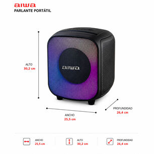 Parlante Bluetooth Aiwa Portatil 40w Con Funcion Tws Aw-b81 Negro