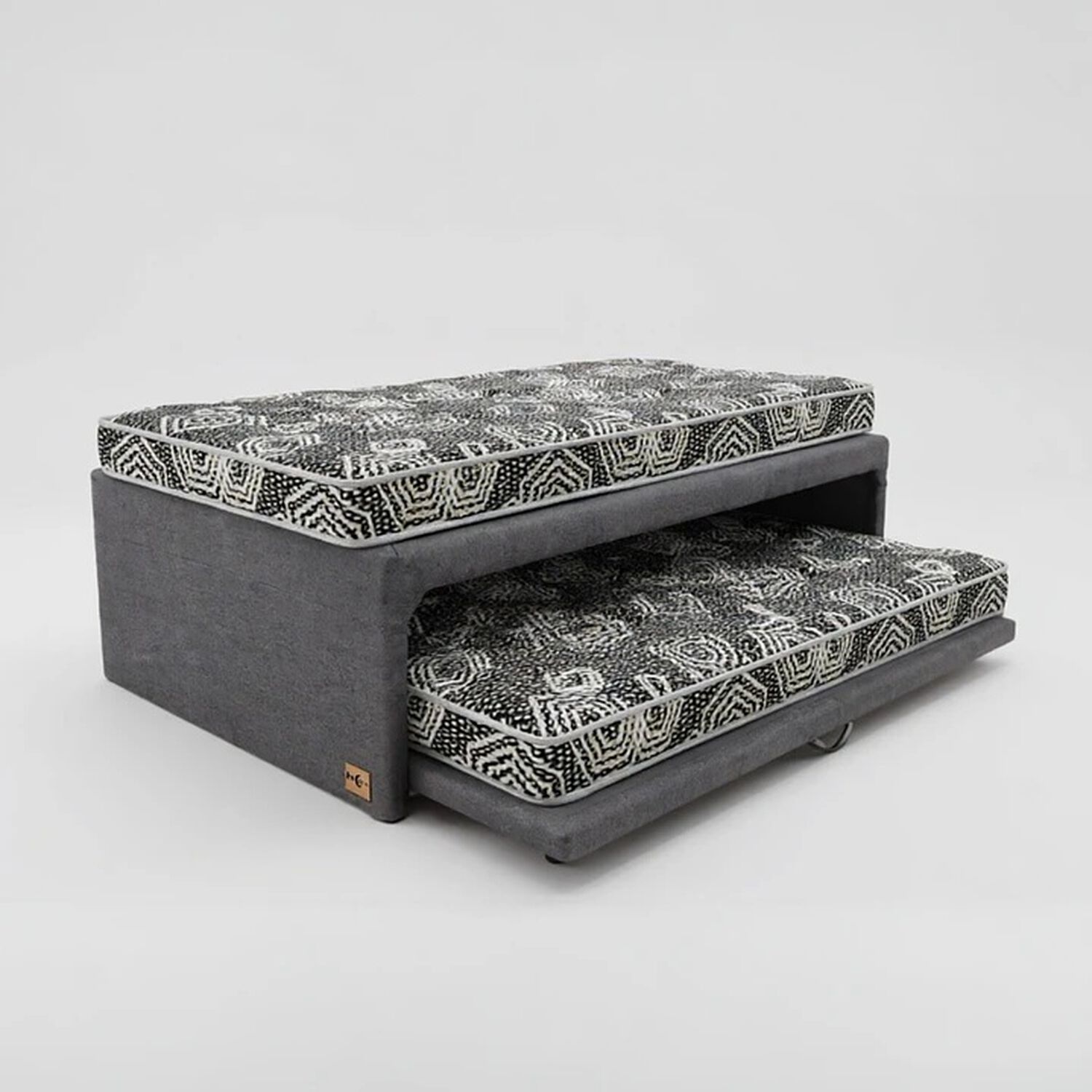 Cama Nido 1.5 Plaza - 200 Cm Arriba / 190 Cm Abajo - Colch&oacute;n Ideal - Ruedas Div&aacute;n (gris) image number 0.0